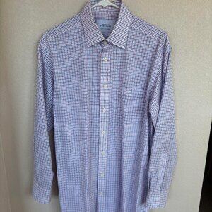 Charles Tyrwhitt red and blue button-up checkered shirt